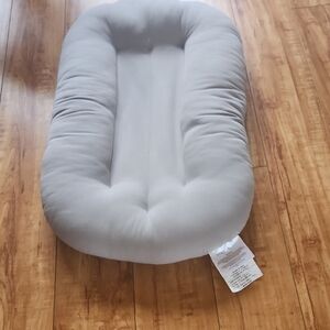 Gray Plush Pillow with Raised Sides